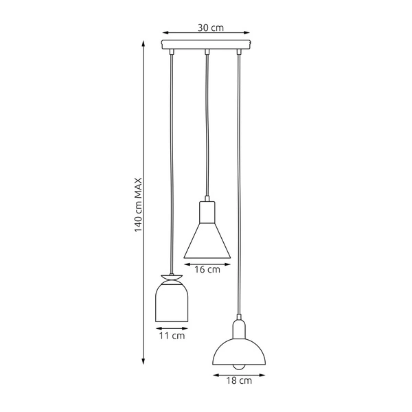 Lampa wisząca Emibig FOX 3 PREM BL 1402/3PREM