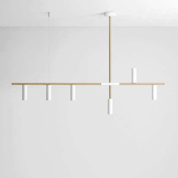 Aldex Lampa wisząca TREVO 6, 1097K40, biały/mosiądz, 6x35 GU10