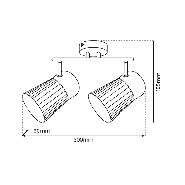 Lampa sufitowa BEST BLACK 2xE14