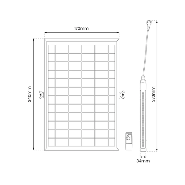 Świetlówka solarna JIMMY, 40W LED, barwa zimna 6000K, EKO9090