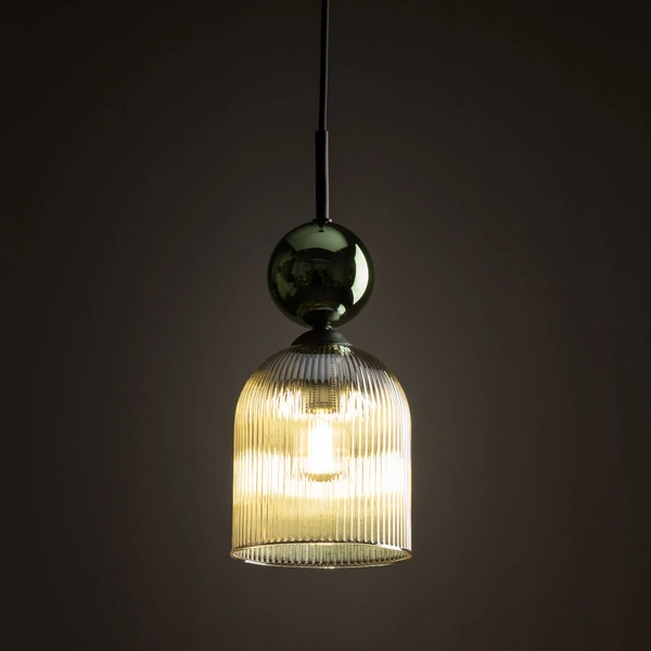 SOPHIA GREEN COGNAC LAMPA WISZĄCA 1XE14
