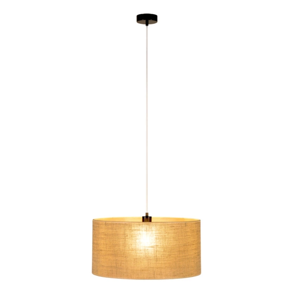 Jute Lampa Wisząca 1xE27 Max.60W Czarny/Transparentny/PVC/Beżowy 16910104