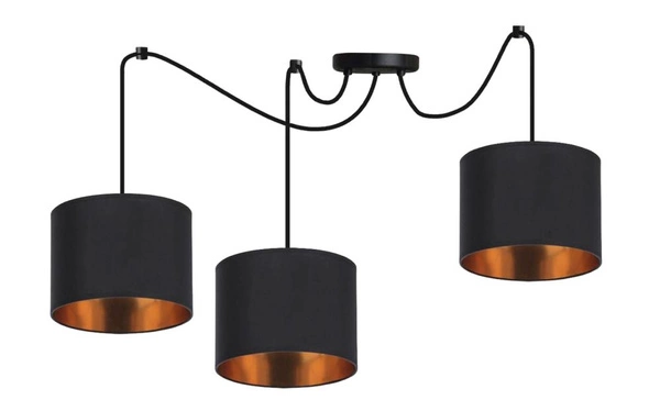Lampa wisząca CANDIDA, 33-00859, czarny/złoty, 3x40W E27