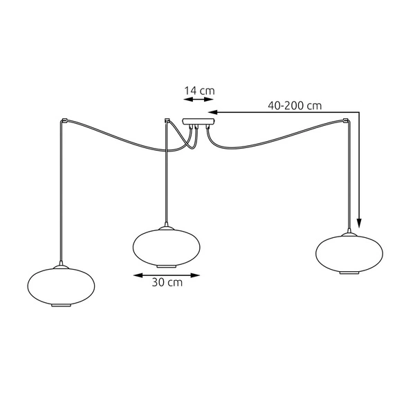 Lampa wisząca Emibig ORIGO 3 BL OPAL 1374/3