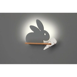 Kinkiet IQ Kids Rabbit z półką, 21-84743, szary/biały, 5W LED, barwa neutralna 4000K