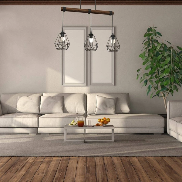 Lampa wisząca ACERO, MLP7888, czarny/brązowy, 3x60W E27