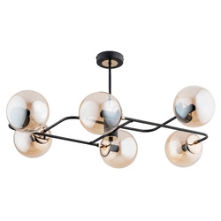 Lampa sufitowa ALFA LENTUS CZARNA 6xE14 62cm | 63023