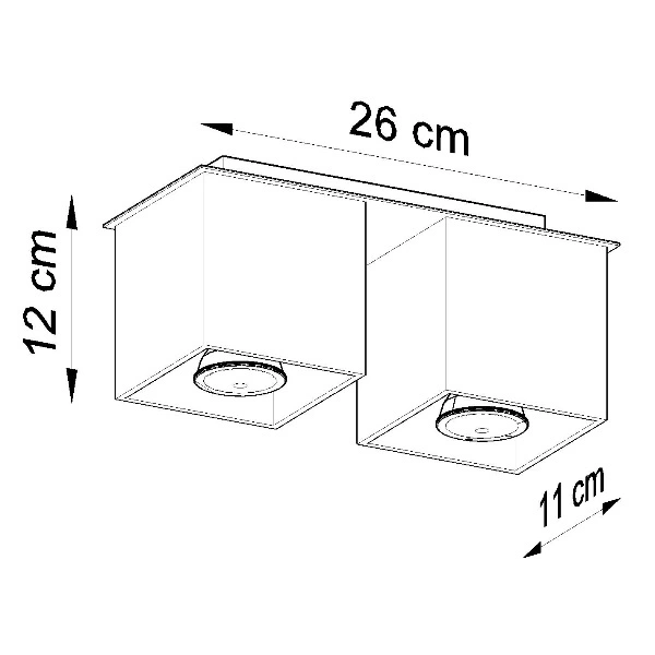 Plafon Sollux QUAD 2 Lampa sufitowa Aluminium czarny SL.0063