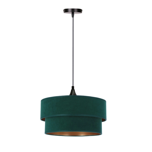 Lampa wisząca SCOPELLO, 31-19684, butelkowa zieleń/czarny/złoty, 1x60W E27