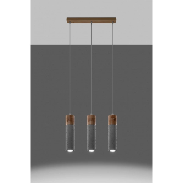 Lampa Wisząca ZANE 3 SL.0967 szara 3xGU10