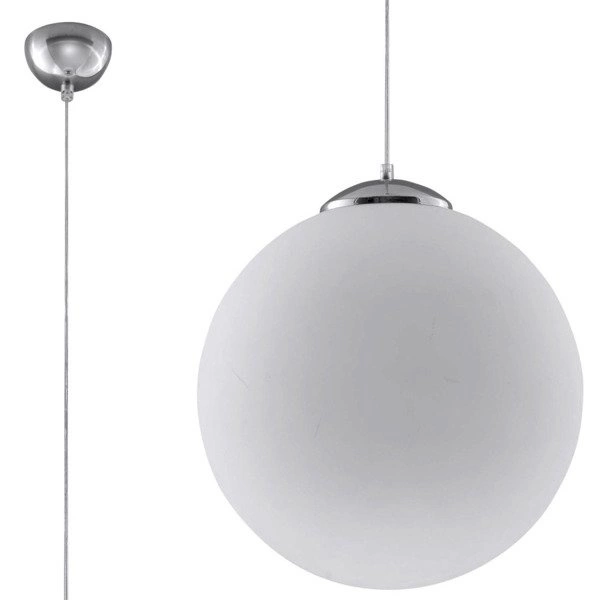 Lampa wisząca Sollux UGO 30  Stal, Szkło, Biały, 60W, SL.0264