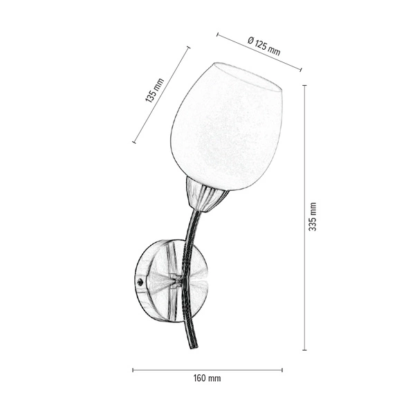 Kinkiet Parma 1xE27 Max.60W Metal satynowy/białe szkło 8320127