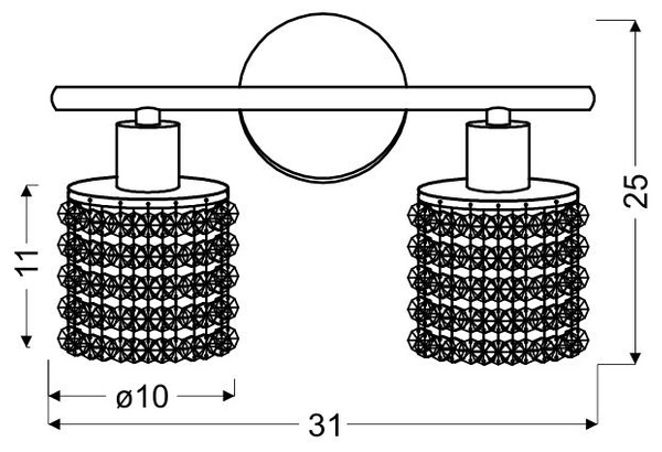 Kinkiet ROYAL listwa 92-28030 chrom/transparentny 2xG9