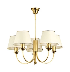 Klasyczny Żyrandol CLASSIC wys. 65cm 5xE27 15W IP20 | Mosiądz satynowany