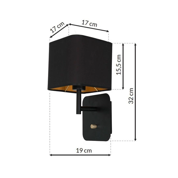 Kinkiet NAPOLI BLACK/GOLD 1xE27 ML6365