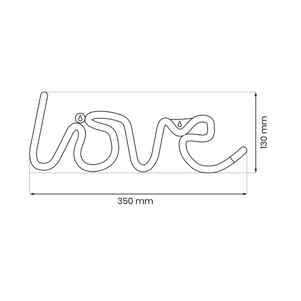 Lampka do pokoju dziecka dla nastolatka LOVE NEON LED na baterie