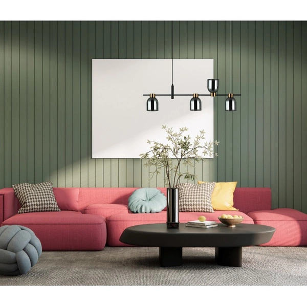 Lampa wisząca Servio dł. 102cm 4xE14 | czarny/grafitowy