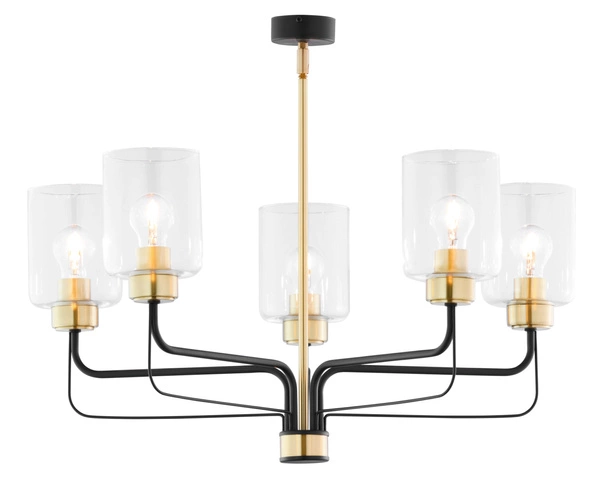 Nowoczesny Żyrandol CERES regulacja wysokości 5xE27 15W IP20 | Złoty