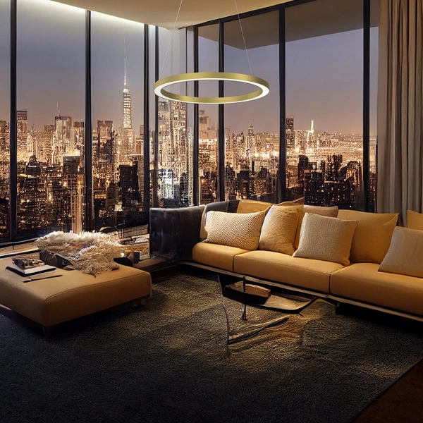 Lampa wisząca GALAXIA, ML8421, złoty mat, 26W LED, barwa ciepła 3500K