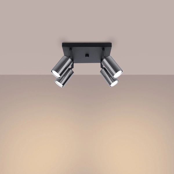 Plafon WINX 4 czarny/chrom