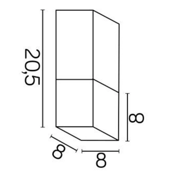 Stylowa lampa sufitowa zewnętrzna E27 wys. 20cm CUBE CB-S DG | ciemny popiel