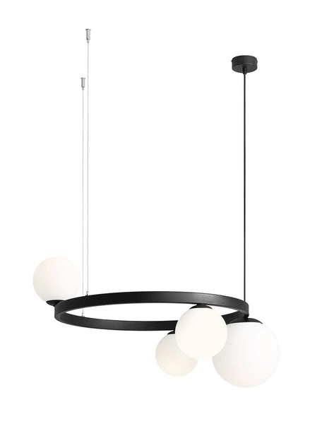Aldex Stylowa lampa wisząca GARDA 4 RING BLACK 1099L1_R  | Czarna