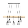 Trabo Long Lampa Wisząca 5xE27 Max.60W Naturalna Sosna/Czarny 69214504