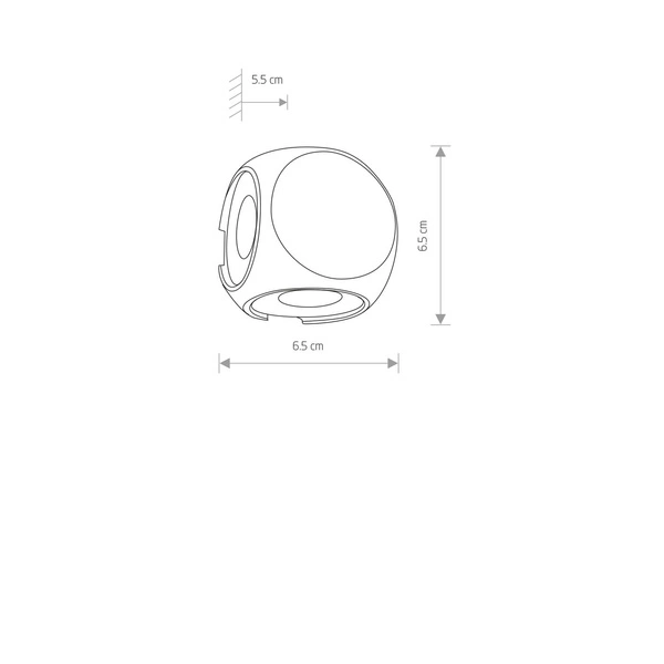 Kinkiet zewnętrzny kostka PATRAS LED czarny szer. 6,5cm 9115