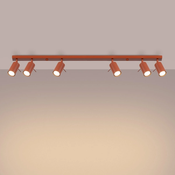 Plafon RING 6L ochra czerwona