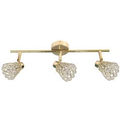 Lampa sufitowa/ścienna GLOSSY listwa 93-00453 mosiądz/transparentny 3xG9