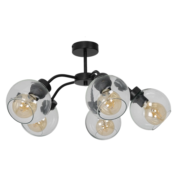 Nowoczesna lampa sufitowa SOFIA CLEAR 5xE27