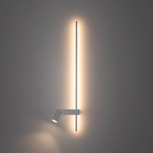 Lampa ścienna EASY LED RIGHT 10W 3000K 450lm CRI>90 + miniGU10 Dług.80cm Wys.18cm | Biały 11580