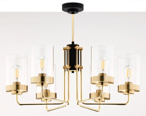 Żyrandol RAMIREZ wys. 64cm 6xE27 15W IP20 | złoty połysk