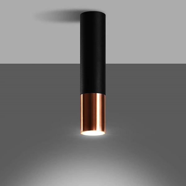 Plafon LOOPEZ czarny/miedź SL.0945