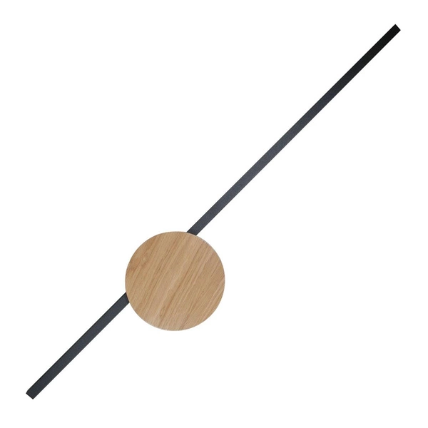 Kinkiet listwa led z drewnem JAVA II BLACK wood 1 neutralna 4000K 1441