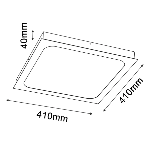 Plafon Hika - Czarny (410x410 mm) 3000K 1052 Antigo