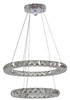 Lampa wisząca LORDS, 2 okręgi z kryształkami, 31-32515, chrom, 24W LED, barwa zimna 6200-6500K