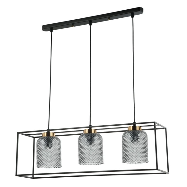 Lampa wisząca RETRO Sinella szer. 69,5cm 3xE27 | czarny