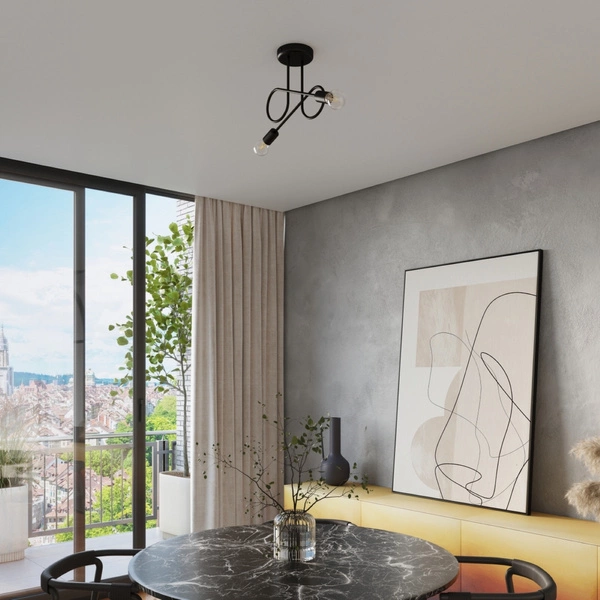 Żyrandol LOOP 2 czarny