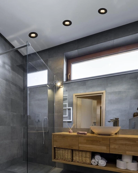 Podtynkowe oczko do łazienki HERMEYCZNE CZARNA IP65