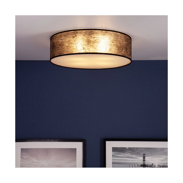 Lampa sufitowa Nevoa 3xE27 maks. 25W Biały metal/czarny klosz z tkaniny 47953802