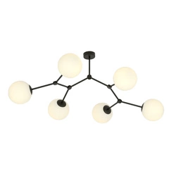 Lampa sufitowa Emibig SPACE 6 Czarny/OPAL 1133/6