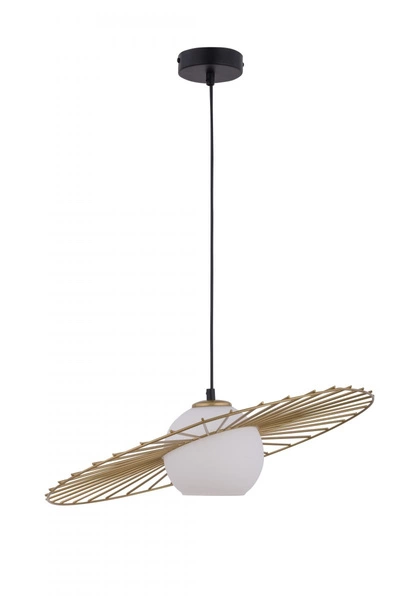 Nowoczesna lampa wisząca szklana kula SOL 1 czarny/złoty 32037