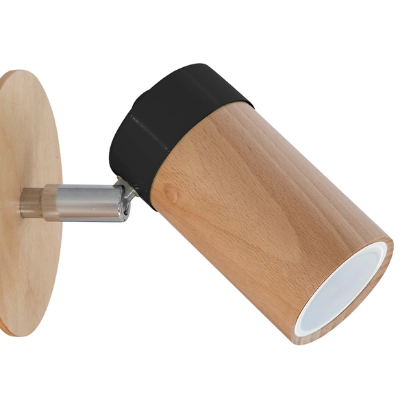 Kinkiet nowoczesny z drewna BARON czarny