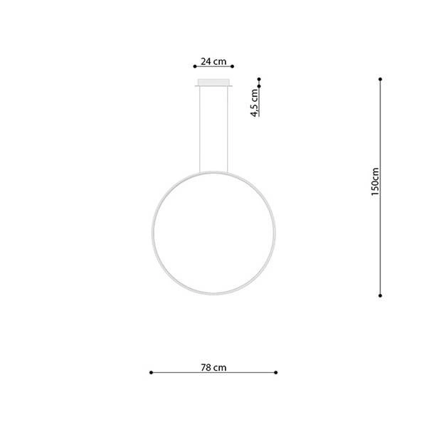Nowoczesna lampa wisząca RIO 78, złota, 50W LED, barwa ciepła 3000K, TH.175