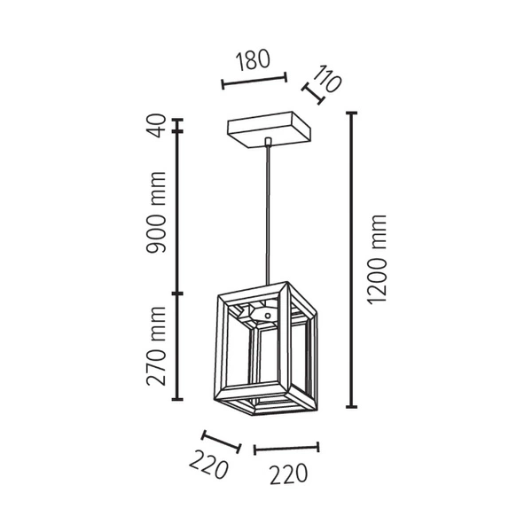 Lampa Wisząca LED Kago 1xLED Samsung 24V Zintegrowana 1960lm 3000K 21W Dąb Olejowany/Przezroczysty Kabel PCV 6151074
