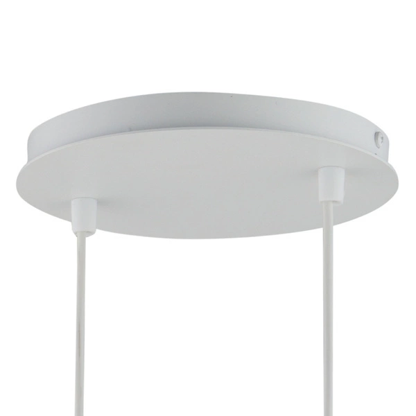 Stylowa lampa wisząca biura i domu HAPPY E27 60W szer. 38cm | biały złoty