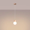 Lampa wisząca PEKKA 1 biała/naturalne drewno