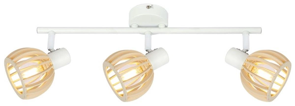 Lampa sufitowa ATARRI listwa 3xE14 biały/drewno 93-68095