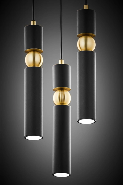 Nowoczesna Lampa wisząca ALAS wys. 35-136cm 3xG10 14W IP20 | Złoty